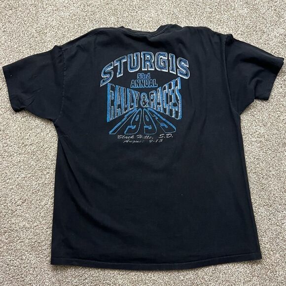 Vintage 90s Biker Sturgis Shirt Men's 2XL - Picture 5 of 7